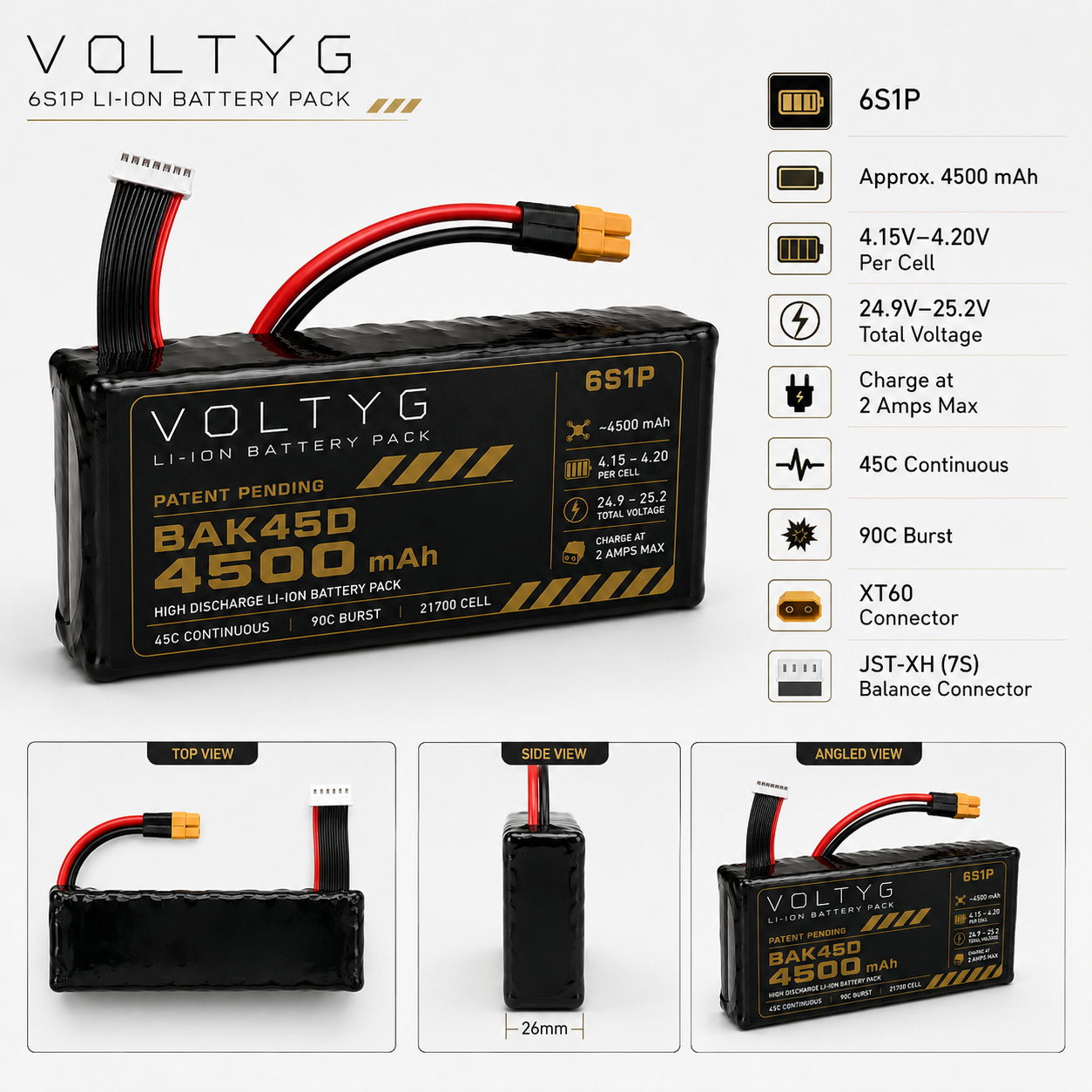 Voltyg 6S1P BAK45D Li-Ion Battery Pack - Image 3